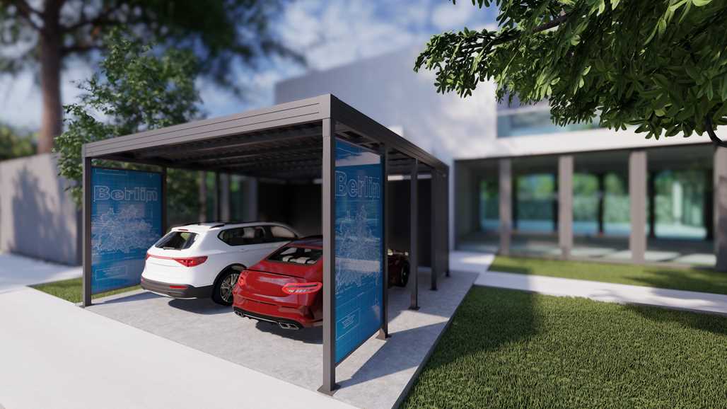 carports with advertising wall